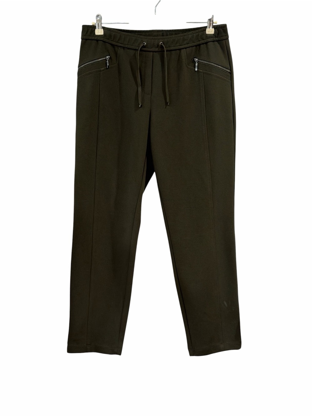 Rabe Drawstring Slim Leg Trousers. Olive Green